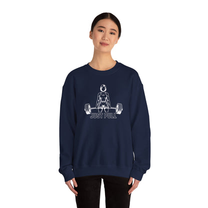 Women's 'JUST PULL' Barbell Pullover Crewneck