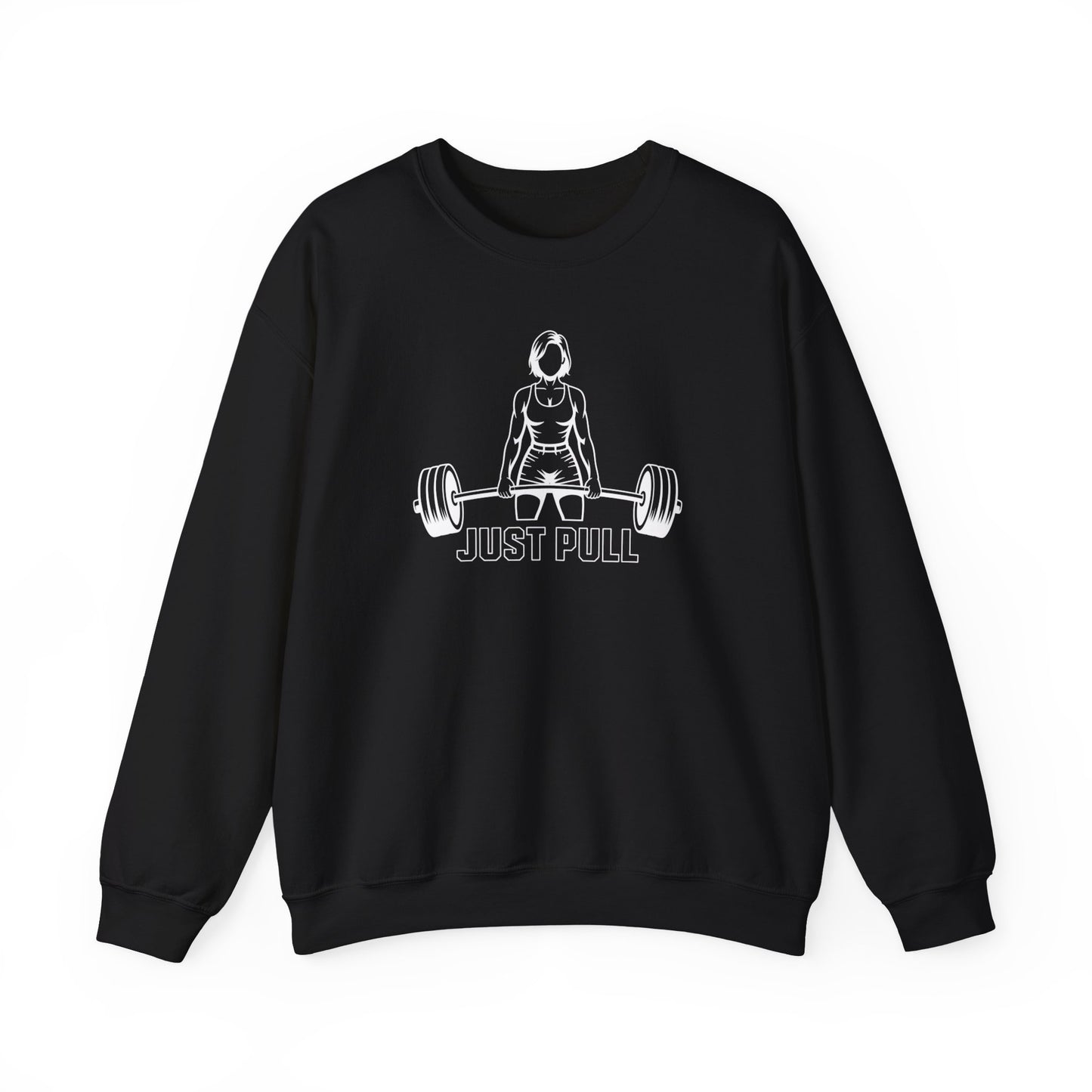 Women's 'JUST PULL' Barbell Pullover Crewneck
