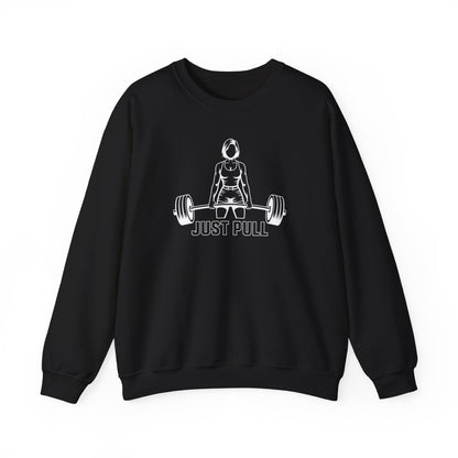 Women's 'JUST PULL' Barbell Pullover Crewneck