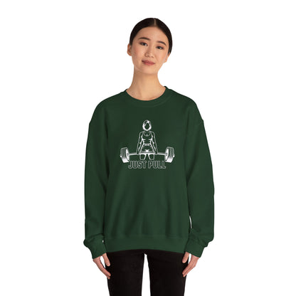 Women's 'JUST PULL' Barbell Pullover Crewneck
