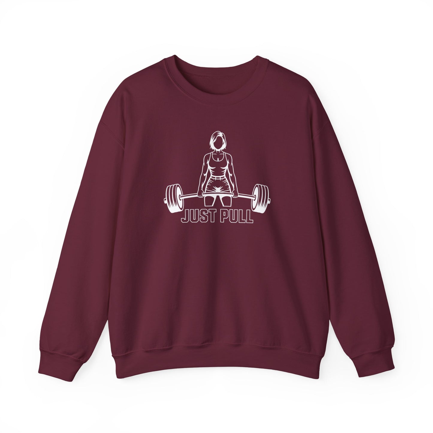 Women's 'JUST PULL' Barbell Pullover Crewneck