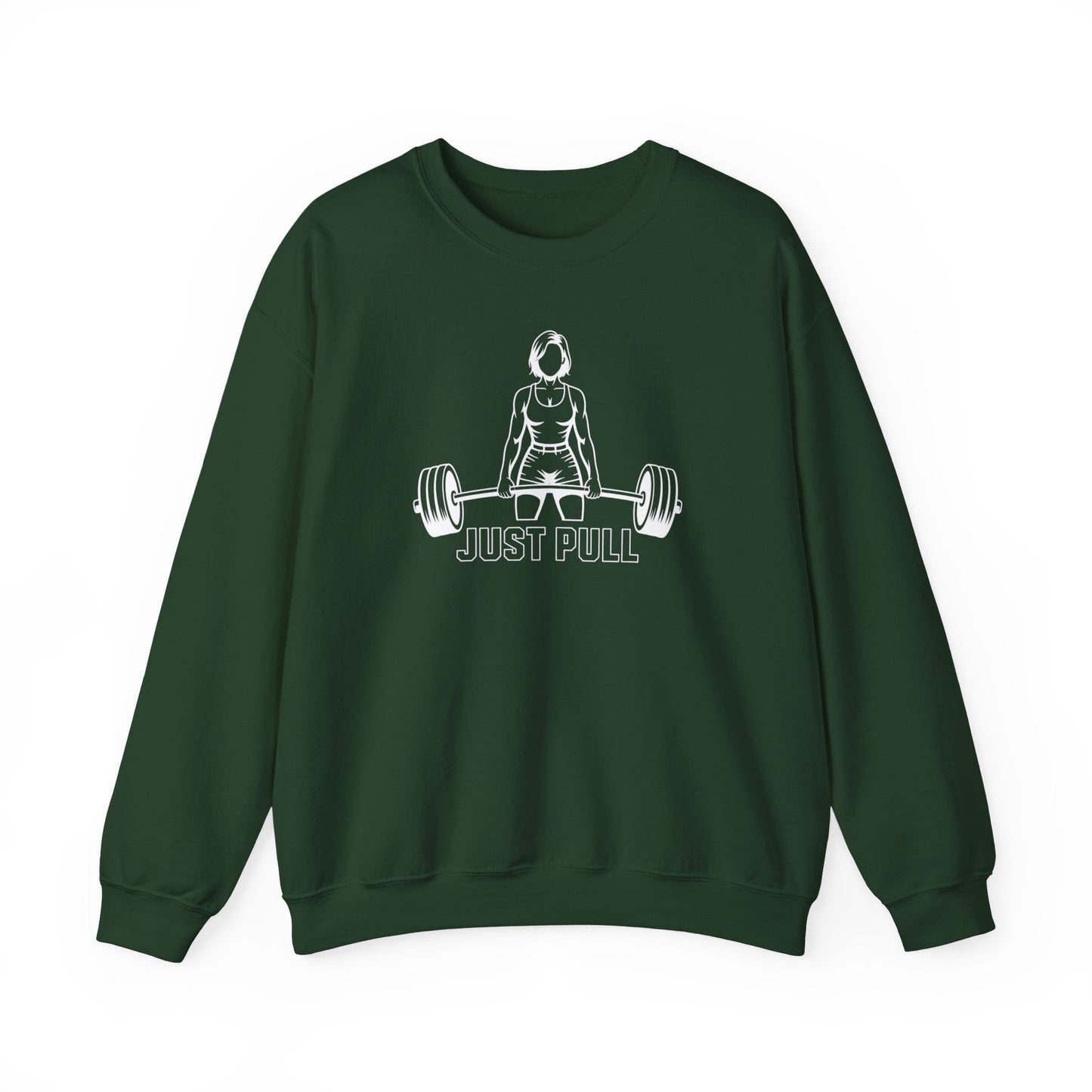 Women's 'JUST PULL' Barbell Pullover Crewneck