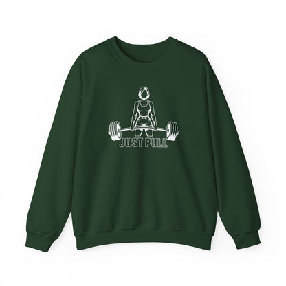 Women's 'JUST PULL' Barbell Pullover Crewneck
