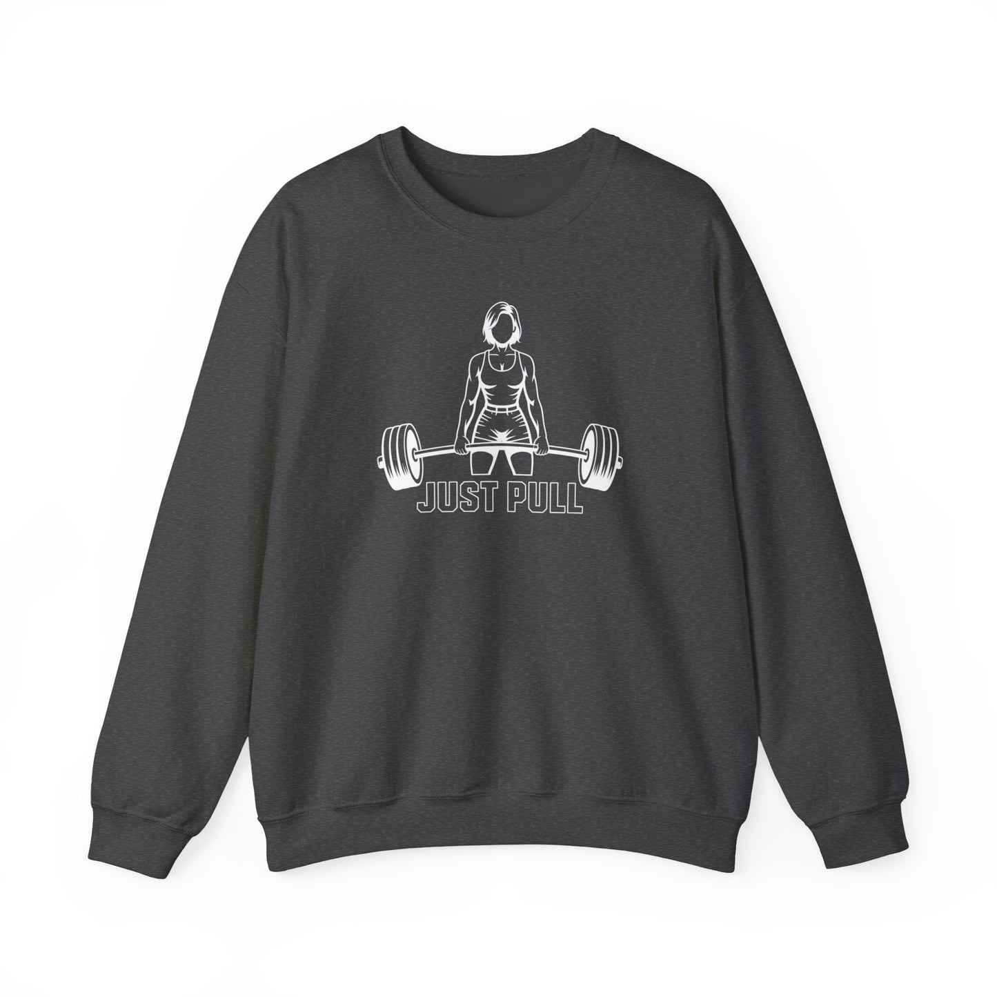 Women's 'JUST PULL' Barbell Pullover Crewneck