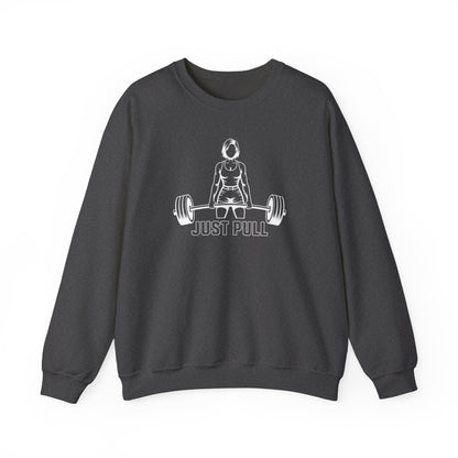 Women's 'JUST PULL' Barbell Pullover Crewneck