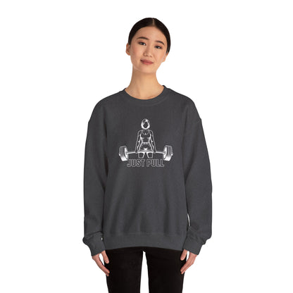 Women's 'JUST PULL' Barbell Pullover Crewneck